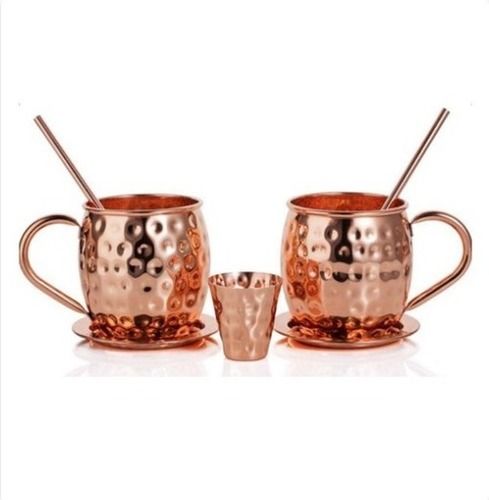 Hammered Copper Mug Set