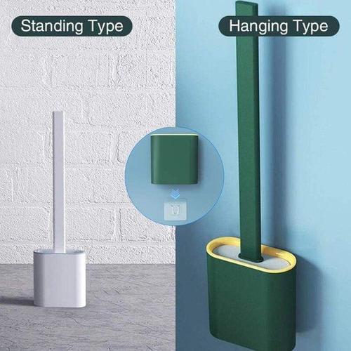 Silicone Toilet Brush with Holder Stand