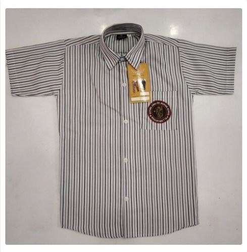 Stripe Design Half Sleeve Cotton School Shirt Age Group: 5-16 Years