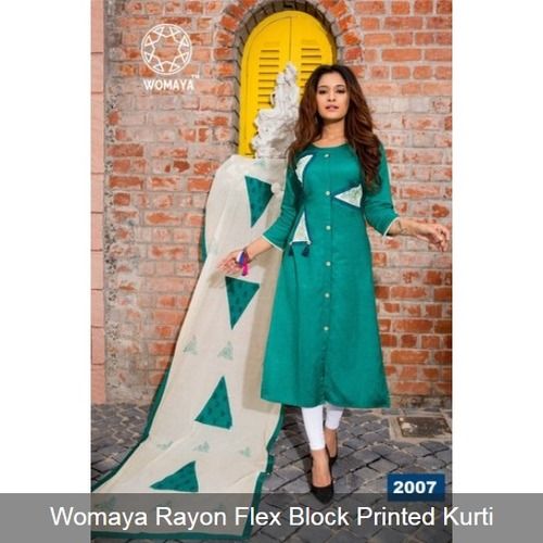 Various Womaya Rayon Flex Block Printed Kurti