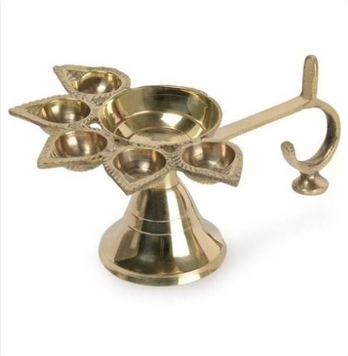 Antique Style Panchmukhi Brass Table Diya