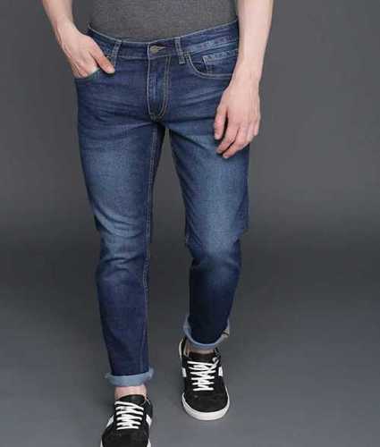 Color Fade Proof Men Blue Denim Jeans 