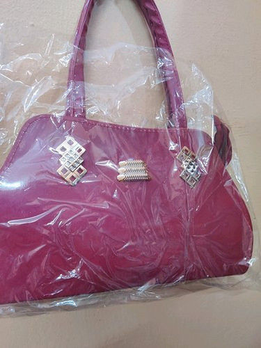 Moisture Proof Ladies Red Polyester Handbag