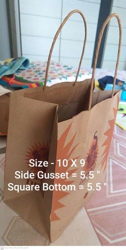 V-Bottom Paper Shopping Bag - Kraft Paper, Customized Sizes Available, Brown and White, Moisture Proof & Biodegradable, Various Handle Options