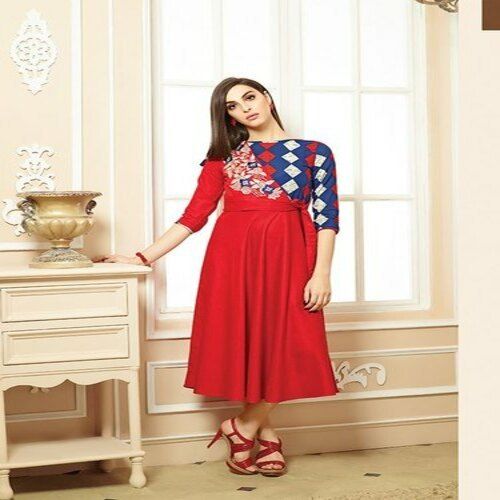 Anti Wrinkle Zari Weaving Thread Work Ladies Embroidery Kurtis