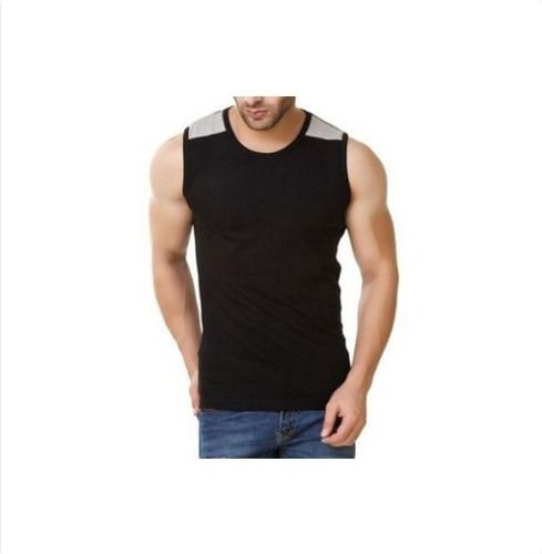 Black Mens Sleeveless Gym Sando