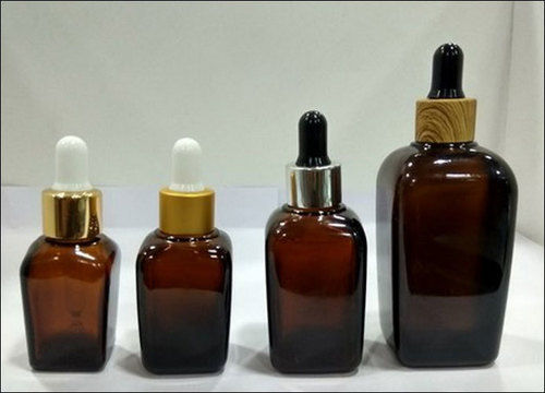 Square Amber Essential Oil Bottles