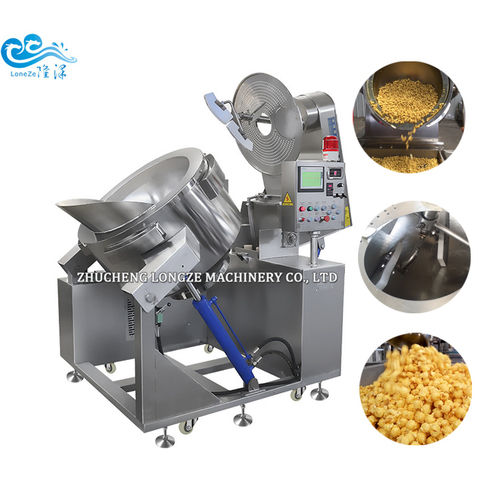 Gray Commercial Kettle Popcorn Production Line