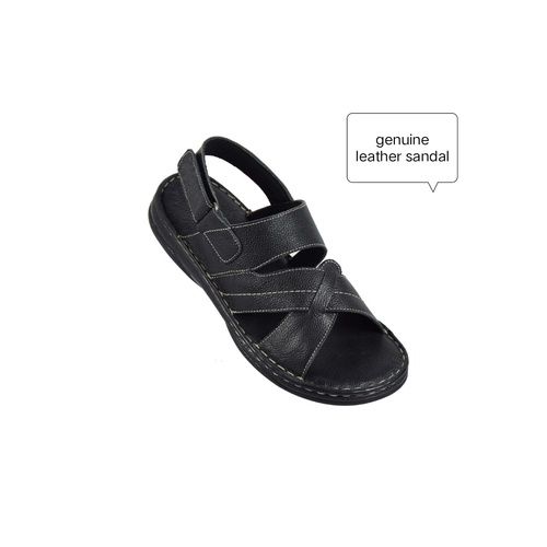 Men's Genuine Leather Sandals - Size 36-41, Black Color | Strong Manufacturing, Lightweight Design, Highly Comfortable Fit