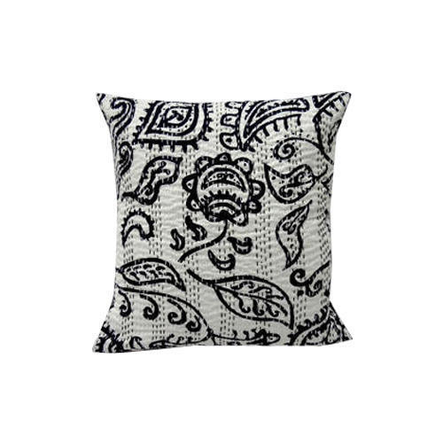 Multicolor Printed Cotton Handmade Kantha Cushion