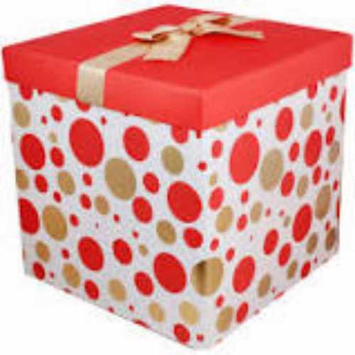 Red Square Wood Gift Box