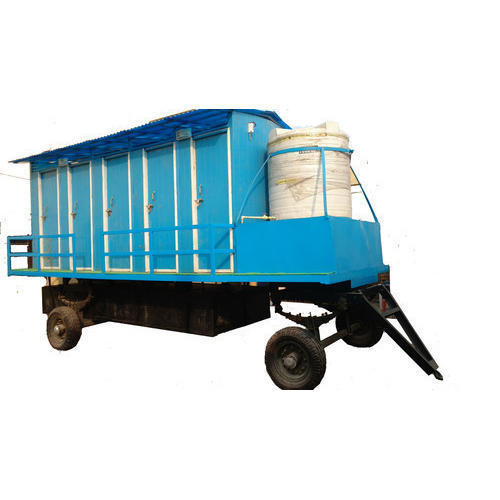 Brown Five Compartments Mobile Toilet Van