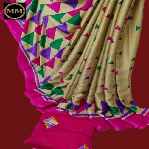 Trendy Attractive Color Combo Georgette Silk Saree With Beautiful Pallu