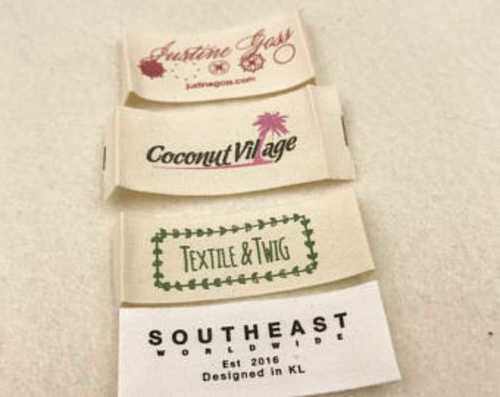 Custom Square Shape Printed Cotton Label