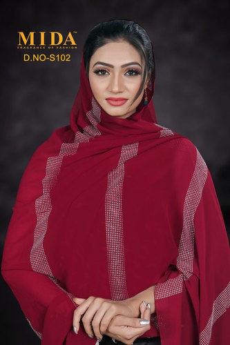 Chiffon and Georgette Rhinestone Scarf