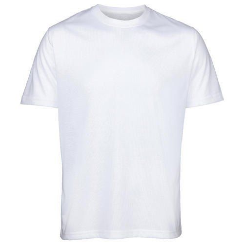 Black Mens White Round Neck T Shirt