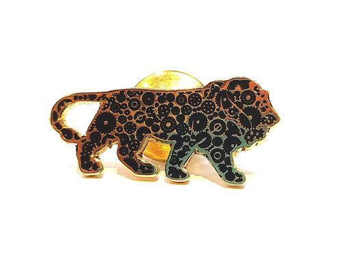 Multi Color Lion Shape Metal Lapel Pin