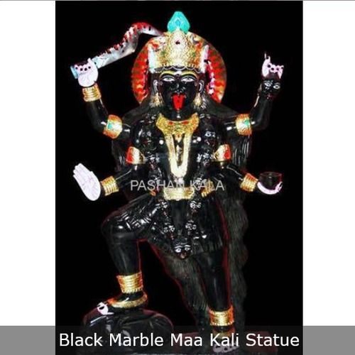 Polishing Black Marble Maa Kali Statue