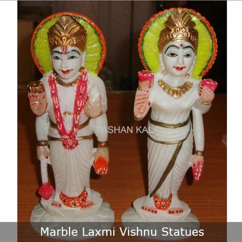 Washable Marble Laxmi Vishnu Statues