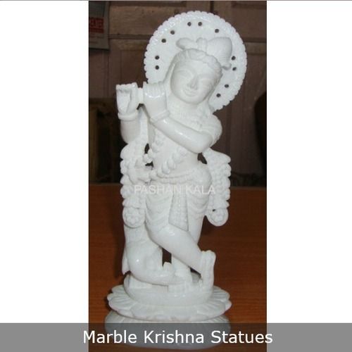 Marble Standing Krishna Statue