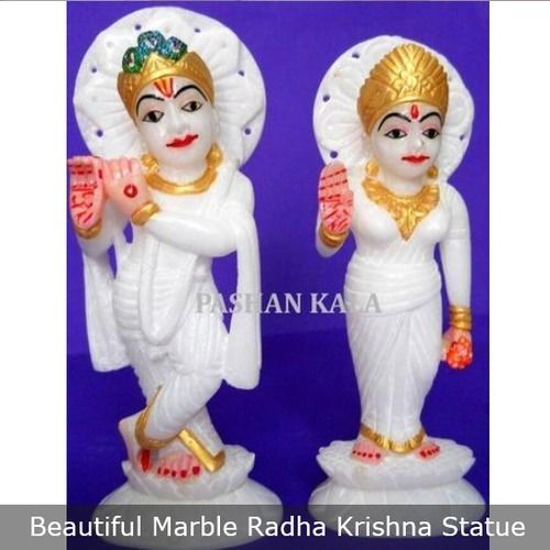 Marble Standing Radha Krishna Statue