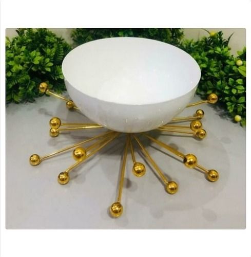 White Powder Coated Iron Dry Fruits Bowl