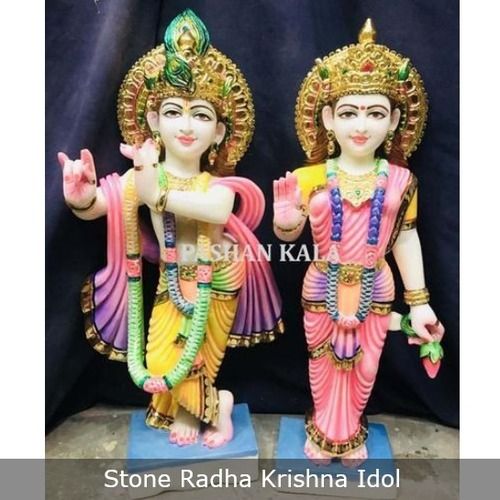 Eco-friendly Stone Radha Krishna Idol