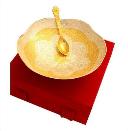 Two Tone Finish Brass Dry Fruits Bowl