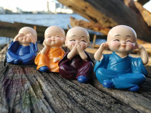 Polishing Baby Monks Set Of 4 For Car Dashboard