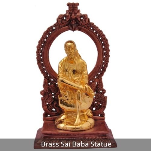 Easy To Clean Gold Plated Brass Sai Baba Statue