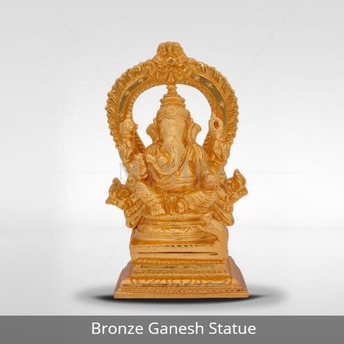 Gold Plated Bronze Ganesh Idol