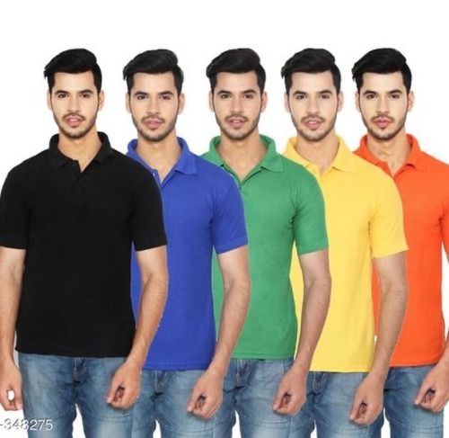 Mens Solid Plain Polo T Shirt