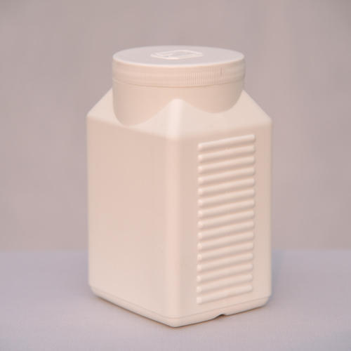 White HDPE Ribbed Square Jar