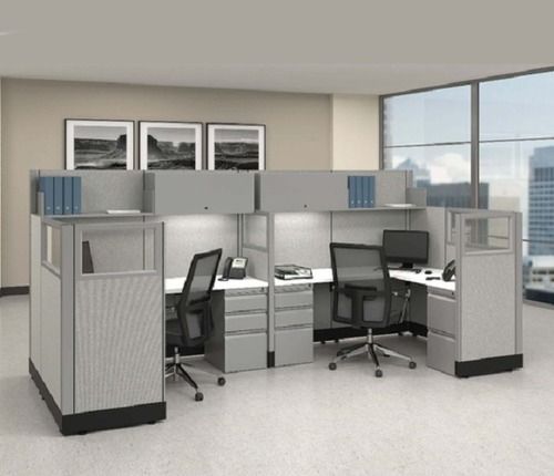 Grey Workstation Interior Designing Service