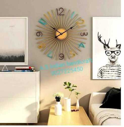 White And Gold Decorative Hanging Wall Clock