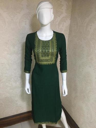 Party Wear Ladies Green Kurti