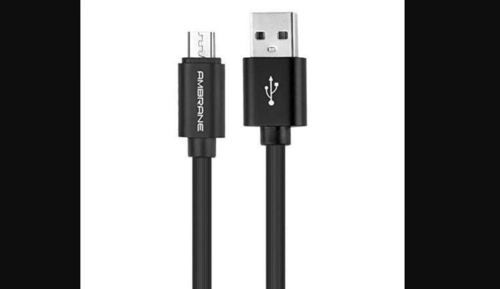 Black Ambrane 1 Meter Micro Usb Cable