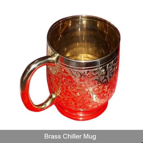 Golden Embossed Brass Chiller Mug