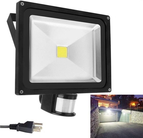 Led Square Shape Flood Light - Electric Powered, One Degree Super Narrow Design | Easy to Operate, Durable Metal Construction, Matte Black Finish, Bright White Light