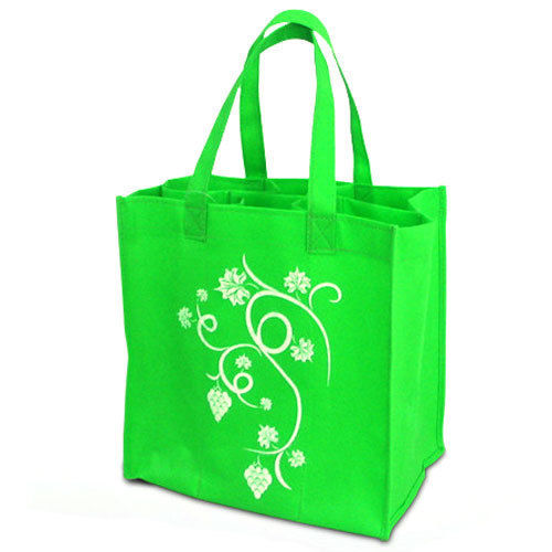 Green Non Woven Printed Handle Bag