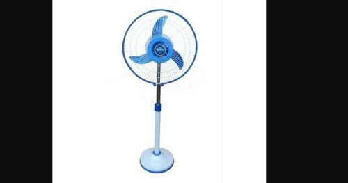 Blue+White Rechargeable 12 Inches Solar Pedestal Fan