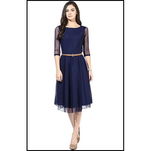 No Fade Silk Blue Moonlight Dress