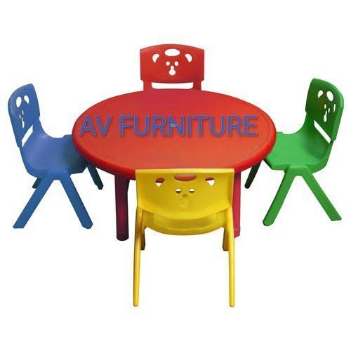 Multicolor Plastic Study Table And Chair