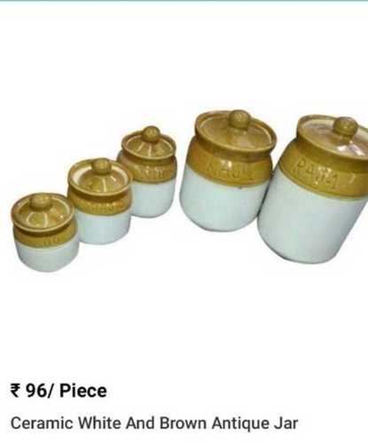 White And Brown Antique Ceramic Pickle Jar Application: Steam