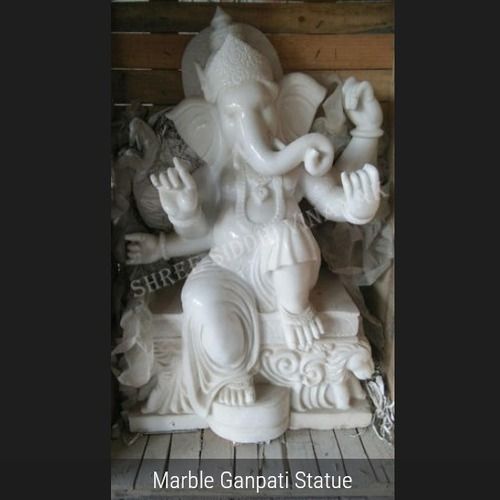 Pure White Marble Ganesha Statue