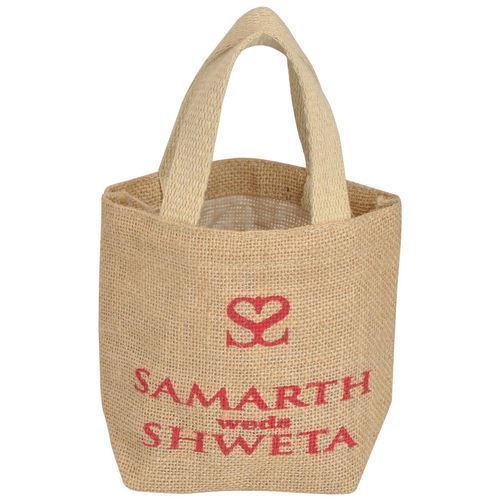 Brown Printed Jute Promotional Bag