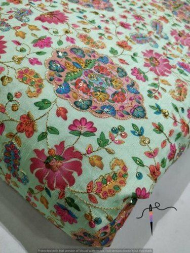 Quick Dry Soft Raw Silk Embroidery Fabric