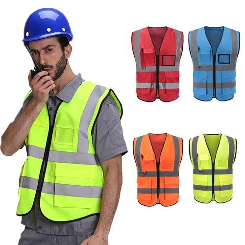 Construction Sleevesless Safety Jacket