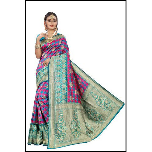 Available In Various Colors Party Wear Nylon Saree With Attractive Pattern