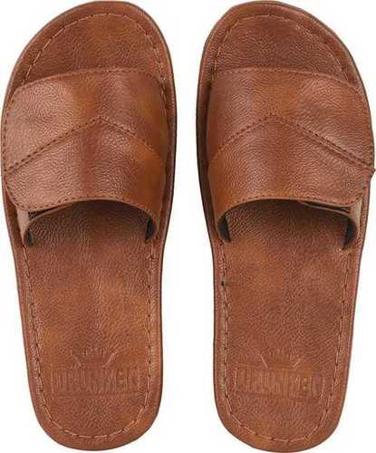 Summer Brown Mens Leather Slipper